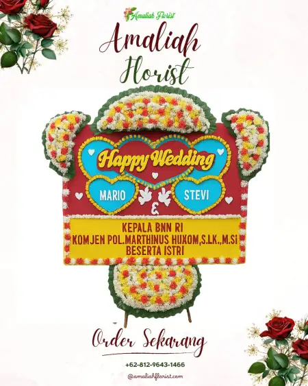 Papan Bunga Pernikahan Keramas